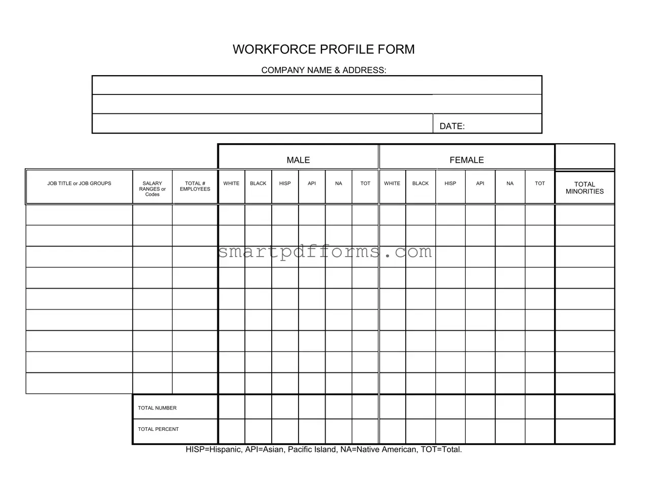 Blank Workforce Profile PDF Template